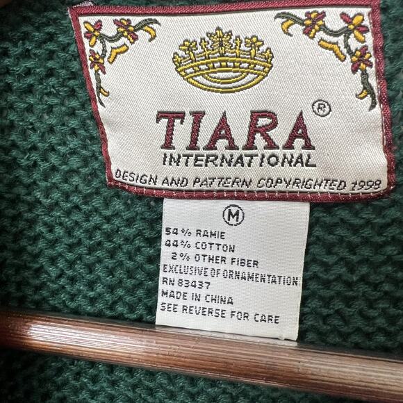 Vintage Womens Tiara Christmas Sweater Medium Oversized Knit Plaid Teddy Bear - Picture 5 of 7